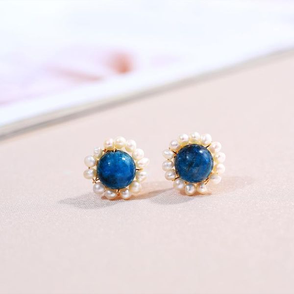 

stud dmed048106 pearl earrings silver 925 jewelry amethyst/cyanite 2-3mm studs for women gift, Golden;silver