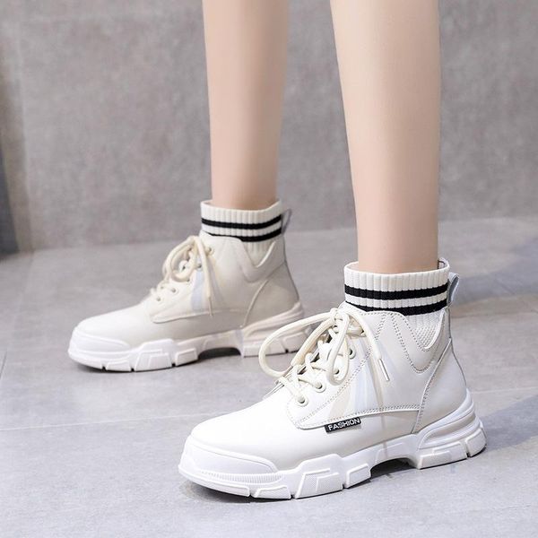 

new 2020 martin boots women casual 3-5cm new retro round head thick heel ladies snow boots front lace-up martin women, Black