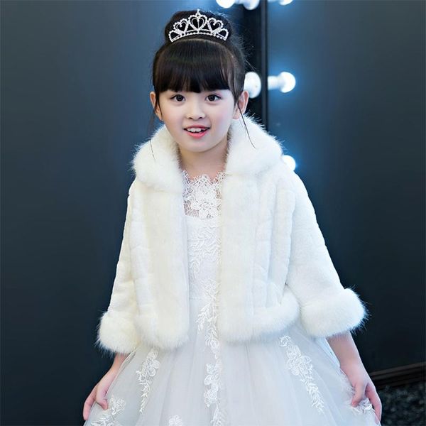 

scarves [kdmp07] 5pcs kid winter warm faux fur short coat girl thicken shrug child shawl cape wholesale, Blue;gray