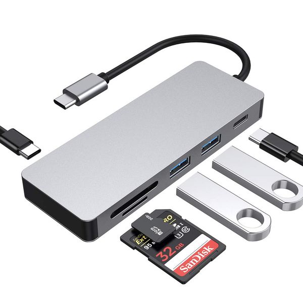 

гуанчжоу суропин для 6 в 1 тип-c до sd / tf card reader 2 usb 3.0 порты dual pd зарядка для macbook
