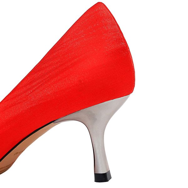 

nightclub women low kitten heels pumps red silk stiletto escarpins 5cm 9.5cm high heels lady wedding bridal stripper shoesmultifunction, Black