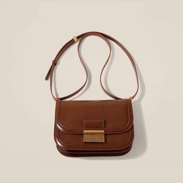 

high-end leather women's bag 2021 new retro tofu bag flip shoulder crossbody underarm design fast shipping hot