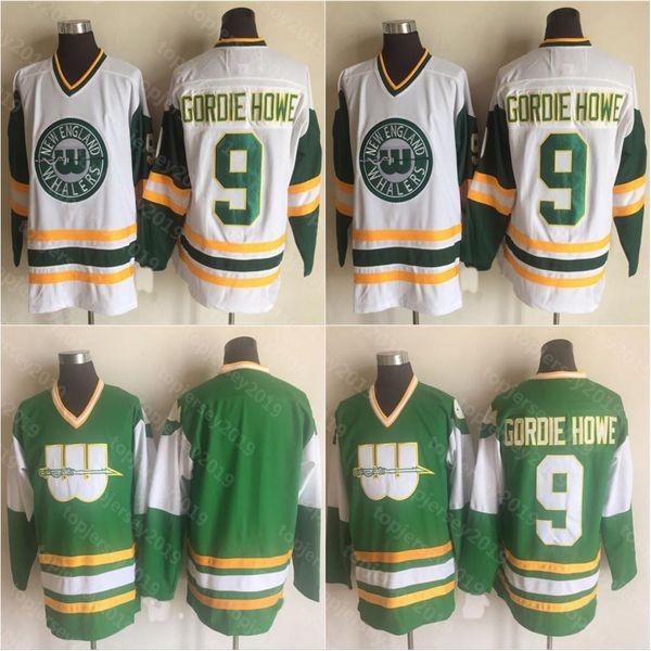 

men's women's youth 9 gordie howe hurricanes whales retro hockey jerseys 100% stitched embroidery jerseys customize any name and n, Black