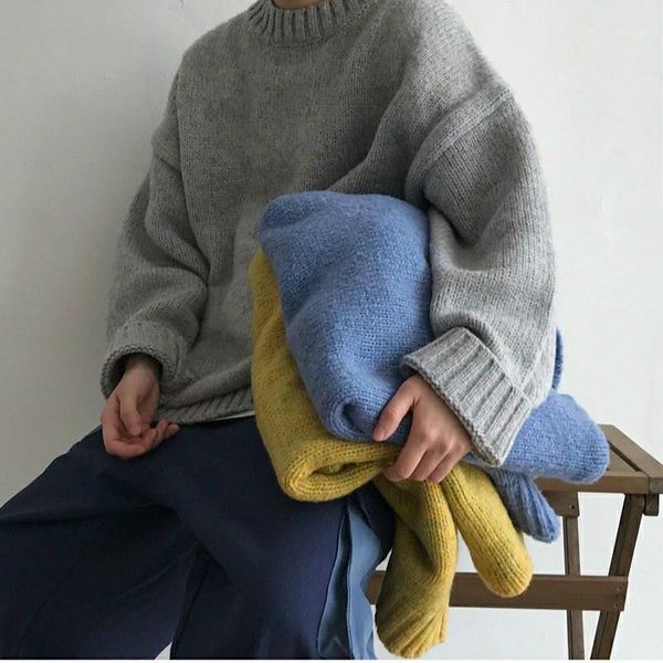 

men's sweaters men simple solid knitted korean pullover mens harajuku o-neck loose ulzzang plus size winter clothes1, White;black