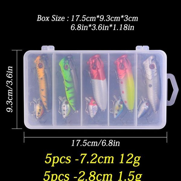 

5/10pcs popper wobbler fishing lures ater crankbait artificial bait pesca carp pike fishing lure set qylnsx