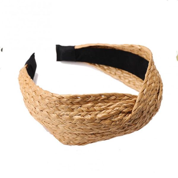

аксессуары cokk лето стро узел hairband плетеный волос для женщин крест ручной работы девушки оголовье широкий головной убор bohemia headwra, Blue;gray