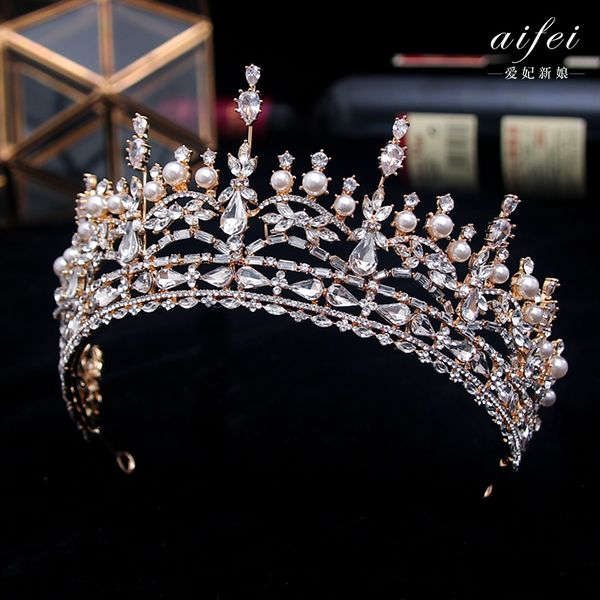 

2020 new bridal headdress female 18-year-old crown super fairy atmosphere wedding dress accessories, Silver