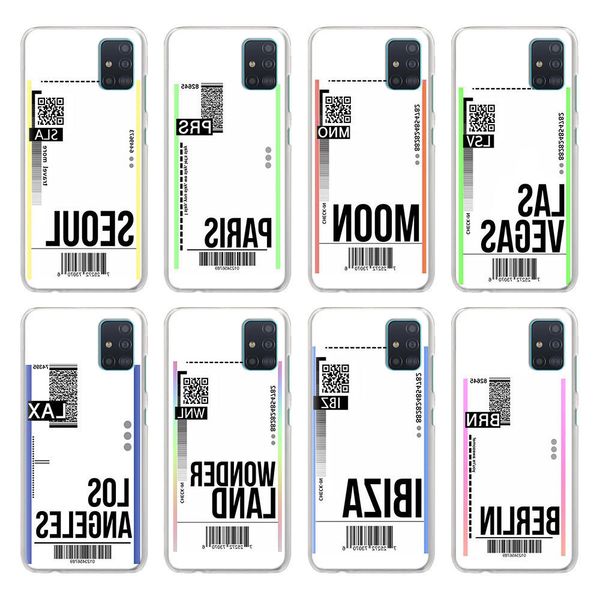 

fly ticket air tickets travel label country case for samsung galaxy m10 m20 m30 m40 m11 m21 m31 m51 a7 a50 a70 a51 a71 cover