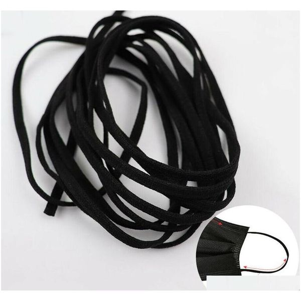 

900m m black round elastic band cord for diy face mask ear cord belt mouth mask rubber string rope clothin qylkkj ppshop01