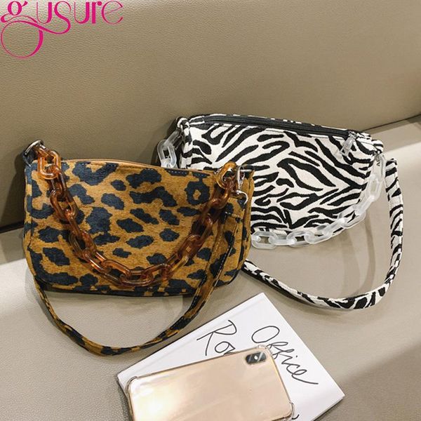 

gusure winter leopard print messenger bags cell phone pocket purse female shoulder bag casual chain design daily bags for women