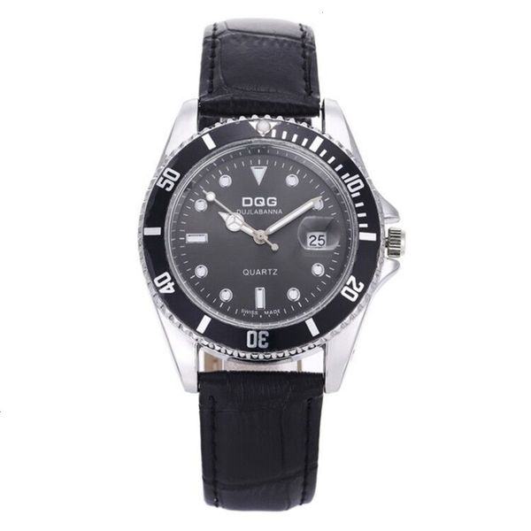 

classic quartz business men's casual calendar leather belt stainless steel water ghost watch uzpd, Slivery;brown