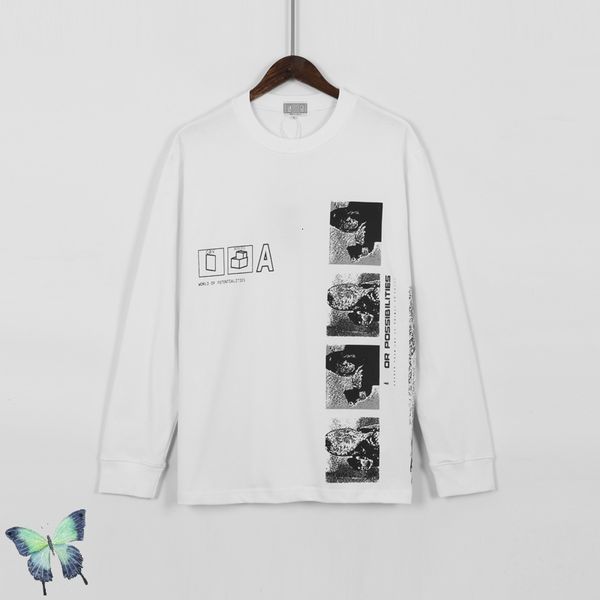 

2021 new autumn cav empt retro stitching t shirt men women cotton round-neck long sleeve t-shirt 4jcf, White;black