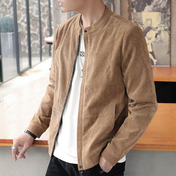 

men's coat male 2021 autumn & winter new style thickening plus velvet jacket handsome versatile popular brand fitted clothes spr, Black