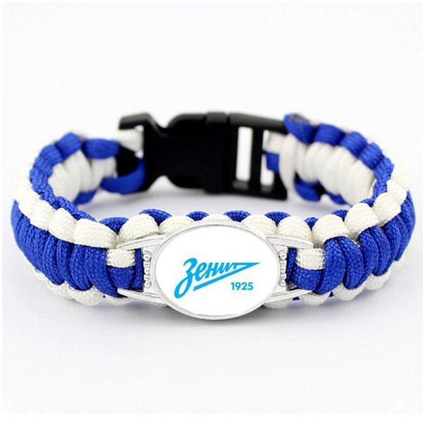 

zenit fc football team newly arrived paracord bracelet 550 rope survival braided rope escape bracelet dropshipping, Golden;silver