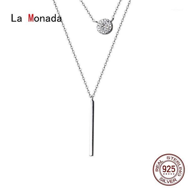 

chains la monada round 925 sterling silver necklaces for women minimalist layered chain necklace jewelry korean female1