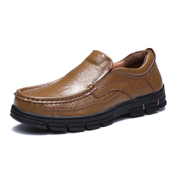 

autumn and winter new casual shoes mens shoes mens loafers formal dresses zapatos de hombre men dress leather, Black