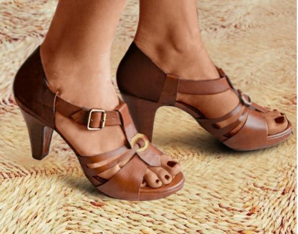 

new style summer 40-43 sandals with high heels and toe straps for the festive season005, Black