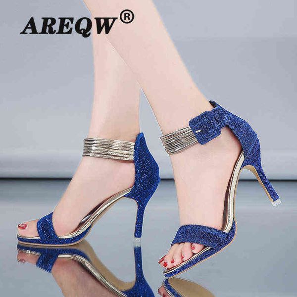 

dress shoes women sandals summer new high heels designer luxury party wedding pumps open toe shallow slides zapatos 220303, Black