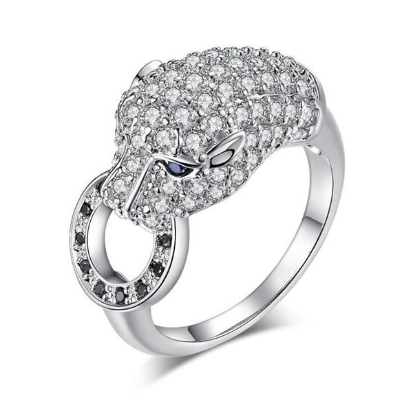 

leopard голова кольца, Slivery;golden