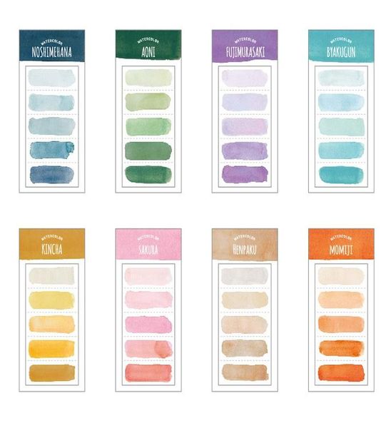 

8 шт. акварель памятника pad sticky notes клей адгезивный пост дневник планаровщик наклейки маркер it тег канцтовары офисные школьные принад