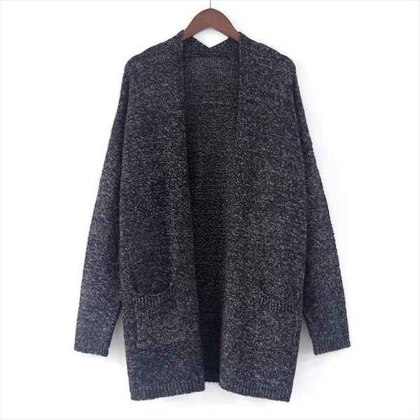 

fashion school cardigan long sleeve knitted sweater women open stitch casual sweaters women invierno 2019 loose cardigan mujer, White;black