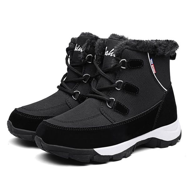 

women winter boots 2020 fashion waterproof cloth black women shoes warm plush shoes ankle botas motorcycle booties