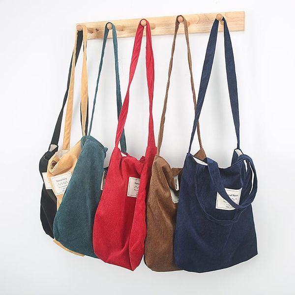 

yile autumn winter solid corduroy shoulder messenger bag 3 straps 6 colors zt9-02