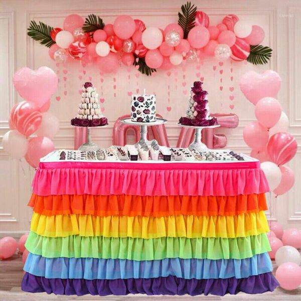 

multicolor table skirt cover birthday wedding l festive party decor1