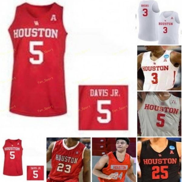 

houston cougars college basketball jersey 1 chris harris jr 2 landon goesling 3 armoni brooks 4 justin gorham 5 corey davis custom stitched, Black