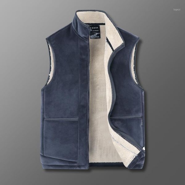

men winter vest lamb cashmere vest casual fashion winter coat men warm sleeveless jacket male wool man plus size 6xl1, Black;white