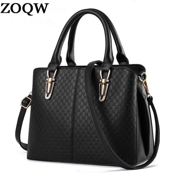 

women leather handbags 2020 new designer ladies hand bags shoulder bag travel work black brand woman big handbag lx461
