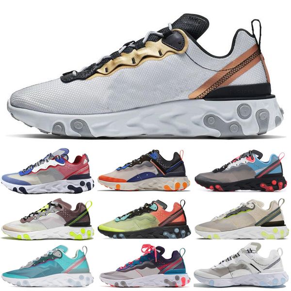 

red orbit react element 55 87 men sports shoes black green all white metallic gold women mens trainer running shoes