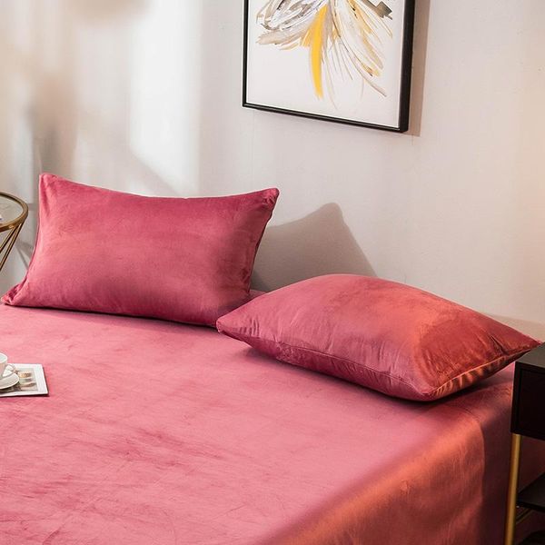 

soft crystal velvet pillowcase pillow cover for home l 48*74cm solid color pillow case