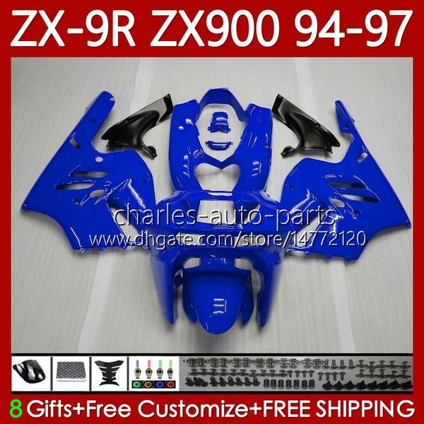 OEM Bodywork para Kawasaki Ninja ZX-9R ZX 9R 9 R 900 CC ZX-900 1994-1997 Bodys 100No.126 ZX9 R ZX900 All Blue ZX900C 1994 1995 1996 1997 900cc ZX9R 94 95 96 97 Kit de Fairing