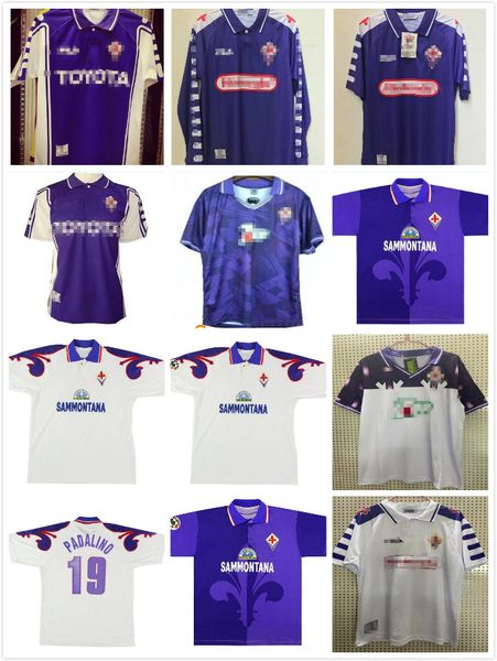 

retro jersey 1992 1993 fiorentina soccer jerseys batistuta rui costa custom vintage 1998 1999 fiorentina football shirt camisas de futebol, Black;yellow