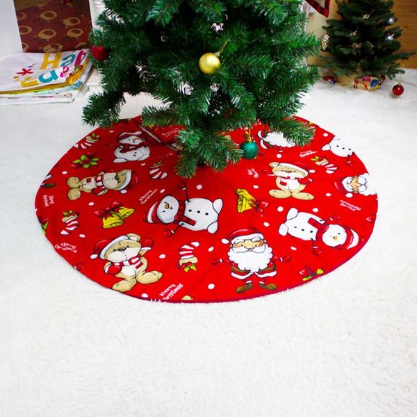 

120cm christmas tree skirt new year xmas party home holiday decoration linen floor mat for scene layout