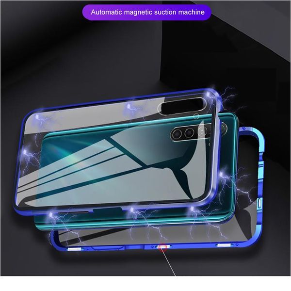 

360 double side tempered glass magnetic case for oppo realme 6i 5i 6 5 pro c3 xt reno 2 wmtffg