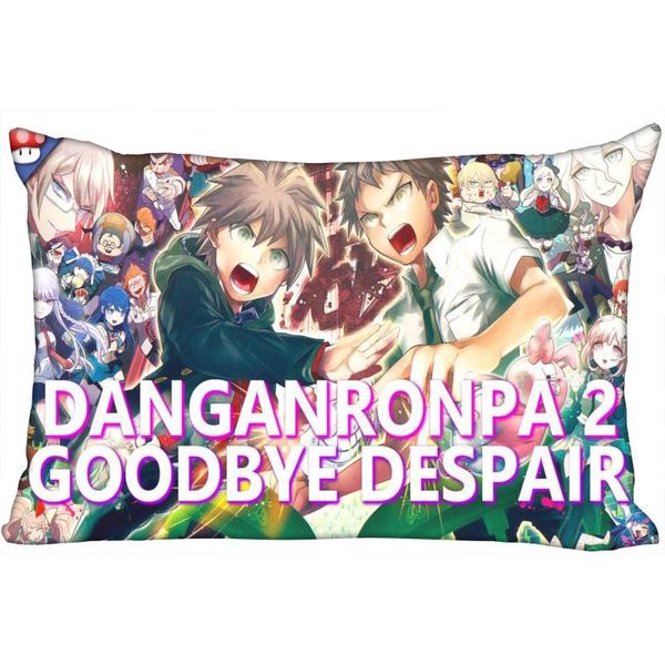 

pillow case shunqian danganronpa pillowcase 45x35cm(one side) decorative rectangle zipper 3d print satin fabric cover