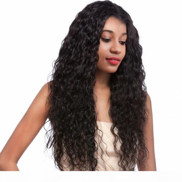 

glueless lace wigs natural wave full lace human hair wigs mongolian lace front wigs with baby hair, Black;brown