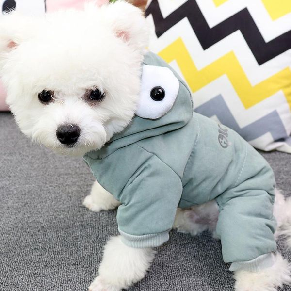 

pet four-legged cotton-padded clothes thickened warm hat cute big eyes soft warm breathable pet clothes
