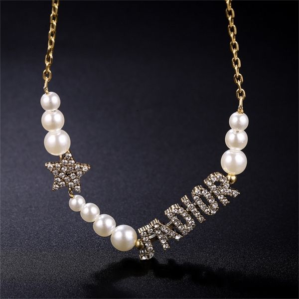 

86% off factory shopfamily star full diamond pearl necklace for women, red same fashion, Silver