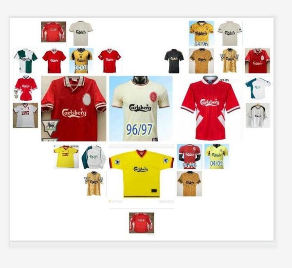 

dalglish retro soccer jerseys gerrard 05 smicer alonso 10 11 football shirts torres 82 89 91 maillot 85 86 kuyt keane 08 09 suarez, Black;yellow