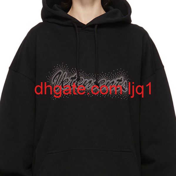 

vetements bling hoodie black vtm casual hooded sweatshirts sweaters cotton hoody jumpers men women hip hop streetwear mg200300