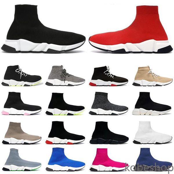 

2021 sock shoes men women speed high low sneakers triple black white red clearsole yellow fluo mens casual shoe jogging walking ko
