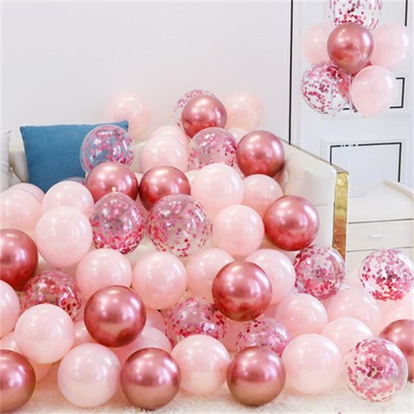 

18pcs 10inch gold silver pink metal chrome latex balloons wedding decoration matte helium globos birthday party ballons jlltyj