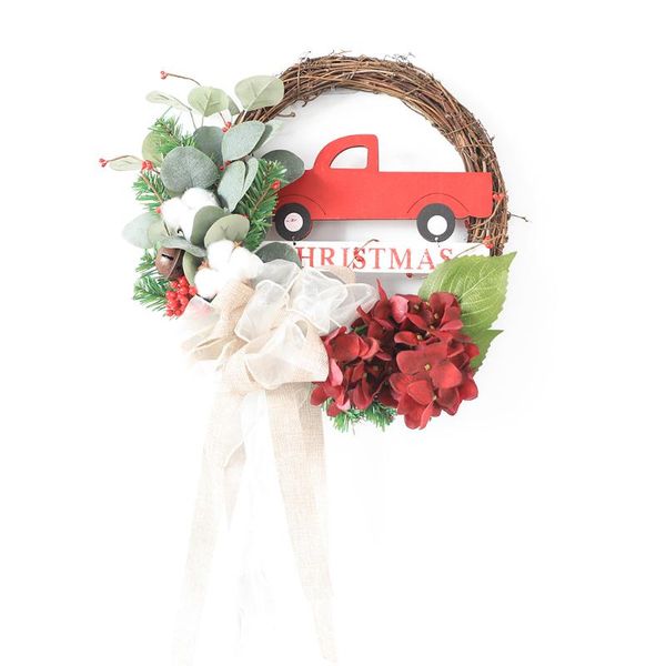 

decorative flowers & wreaths christmas wreath bow letter artificial leaf vine xmas flower decorations for home door hanging wedding