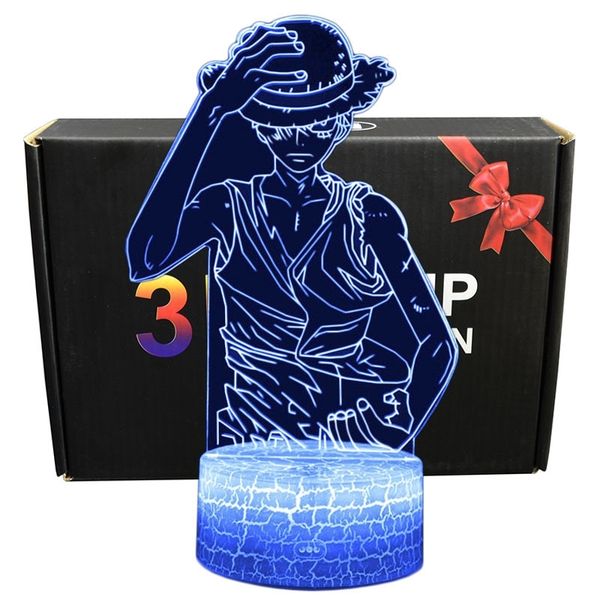 

one piece 7 colors changing table action figures lamp luffy usb led desk light zoro mihawk sunny ship model toys christmas gift y200421