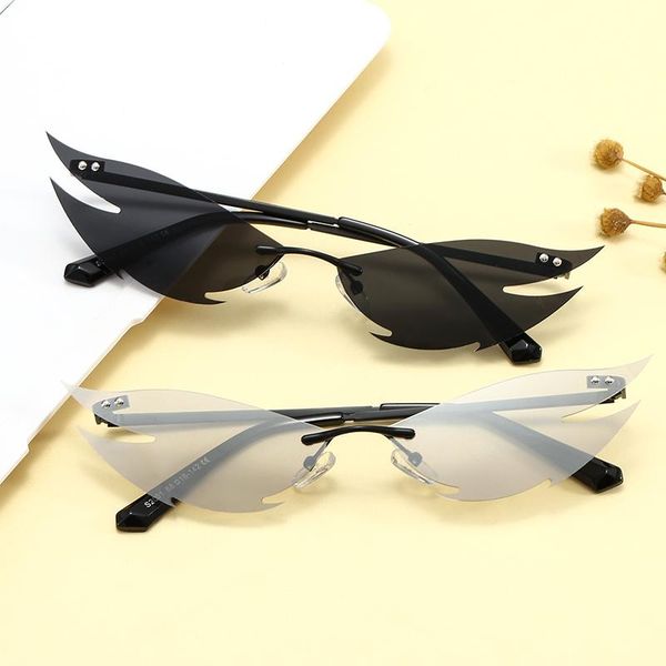 

supereyewear 43000 fashion small women rimless sunglasses, White;black