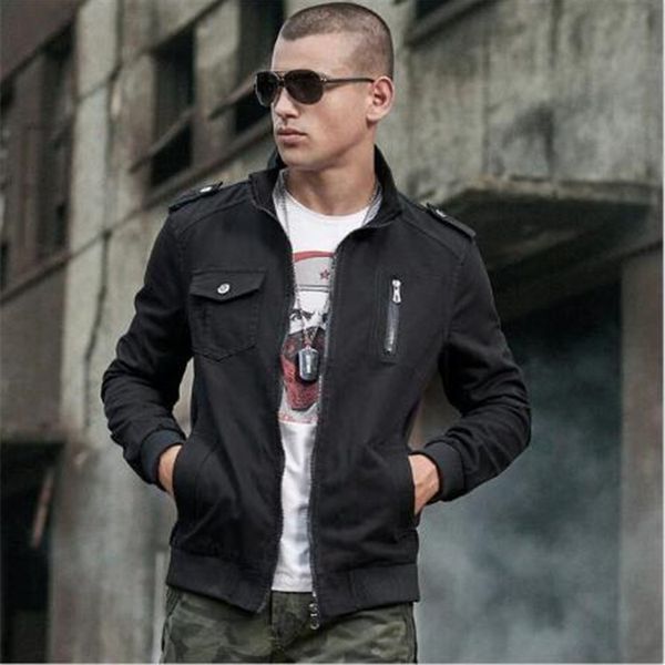 

men's winter autumn coat with tactical pilot jacket, Black;brown