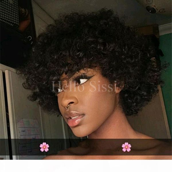 

100% unprocessed brazilian virgin hair kinky curl full lace wig with baby hair curl lace front human hair wigs for black women, Black;brown